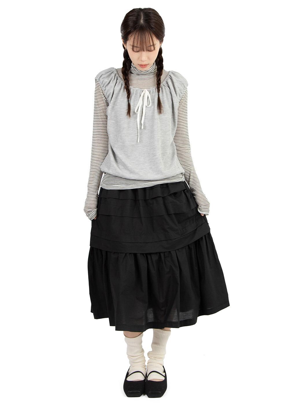 릿킴 MILKY FRILL SKIRT