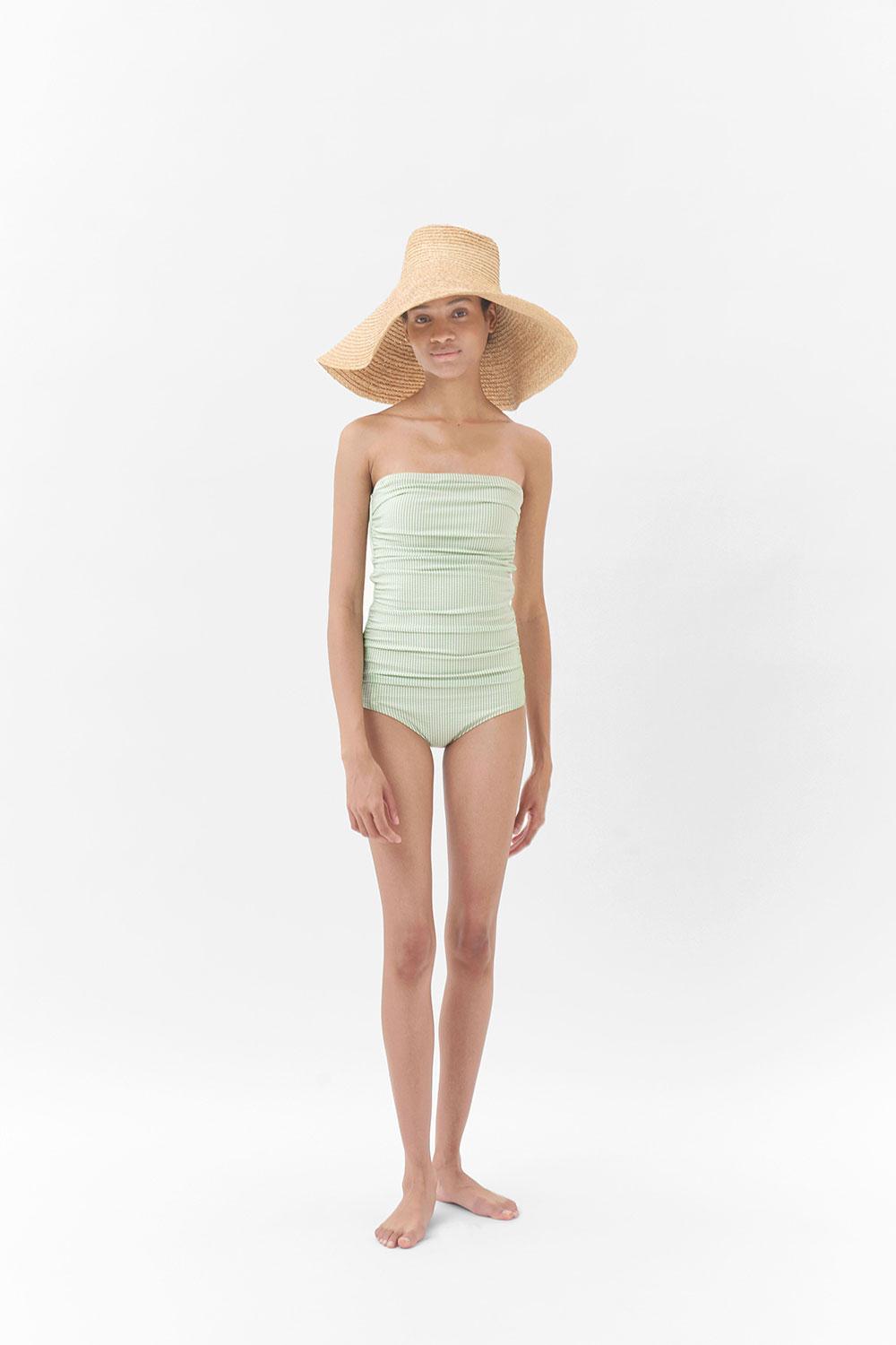 TEA GREEN JUNE SEERSUCKER SIMPLE SWIMSUIT
