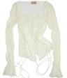 Lace up chiffon blouse (Ivory)