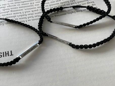 유기견 후원 기부 팔찌 남녀공용 블랙 매듭 팔찌