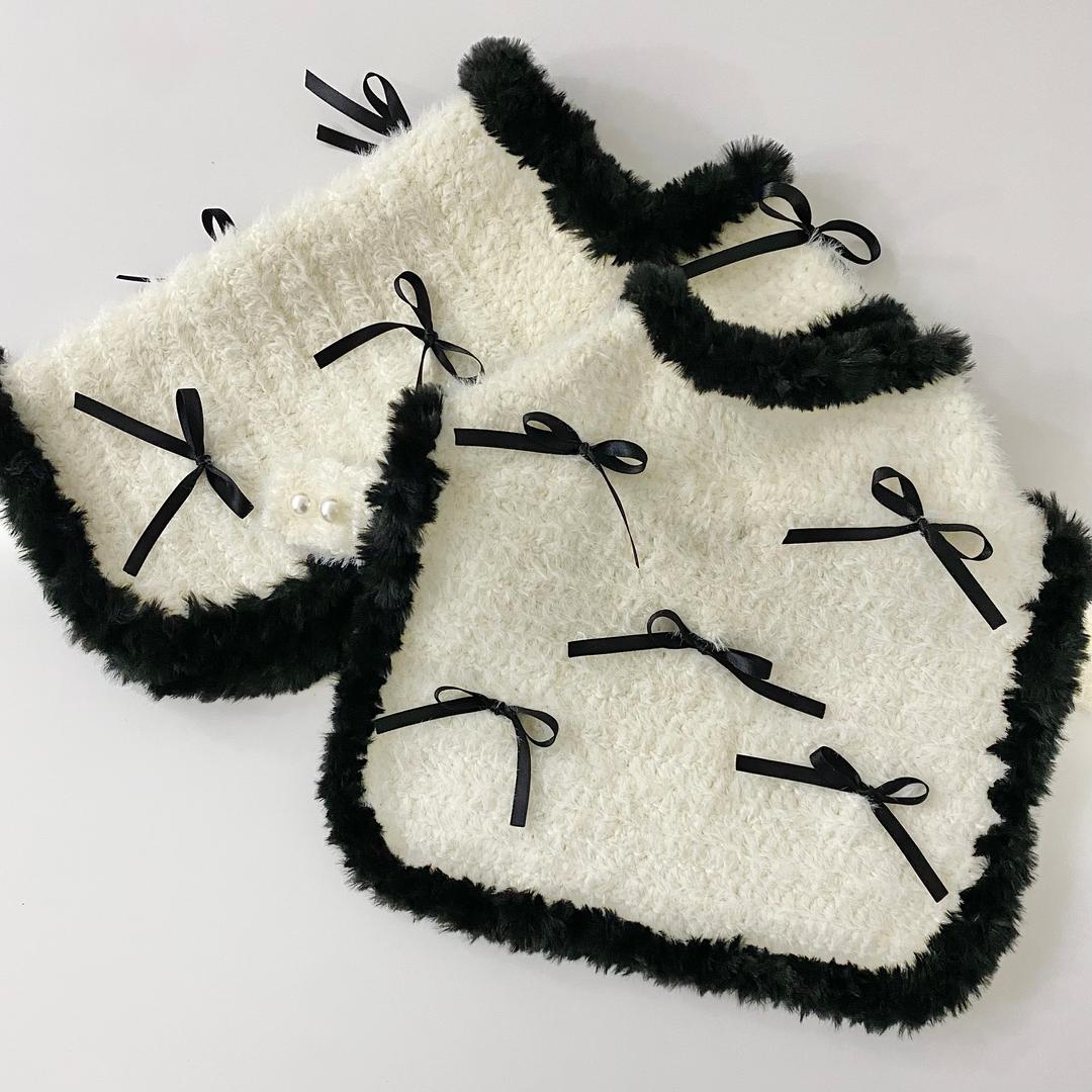 [코바늘DIY] 강아지 앙고라 리본 판초 만들기