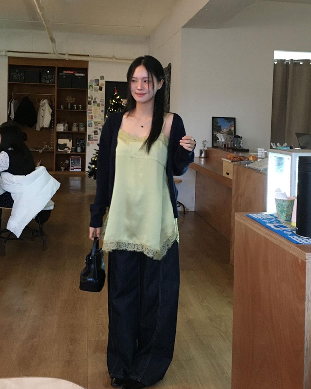 리언스 제리 레이스 슬립 원피스 (3color) 여성 ss 봄 시즌리스 레이어드 오피스룩 출근룩 모임룩 생일룩