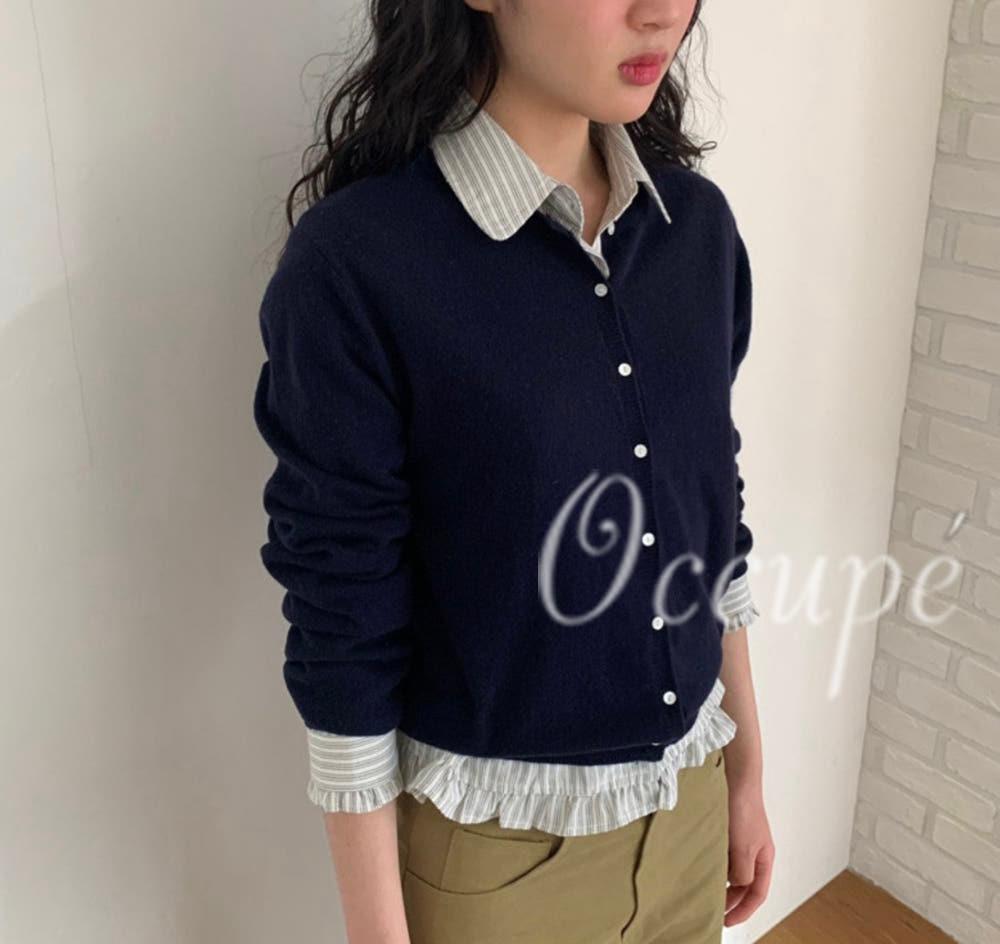 웨더 프릴 롱 블라우스 (2col) weather 레이어드룩