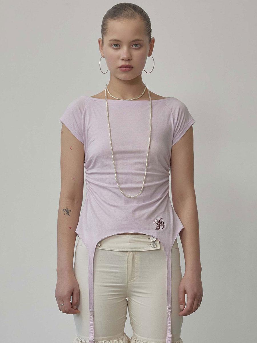 [SCULPTOR] Garter Belt Tee - Baby Pink