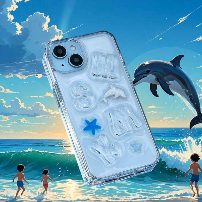 Lucky dolphin case 럭키 돌핀 이니셜 폰케이스 레진케이스