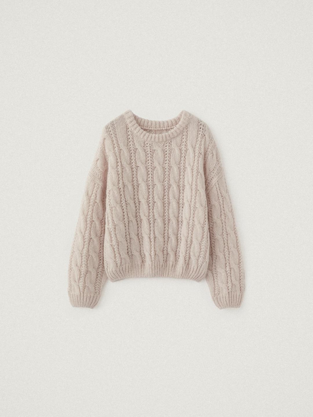 Cream Bread Knit, Pink