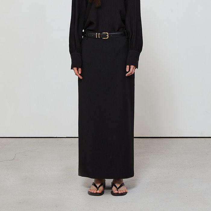 STANDARD FIT LONG SKIRT - BLACK