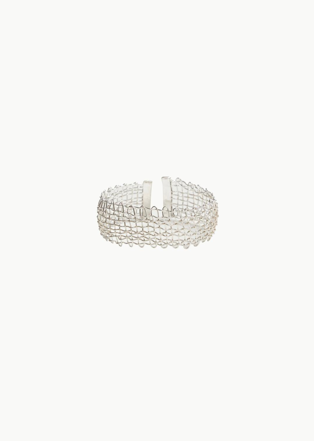 woven cuff / skinny, silver