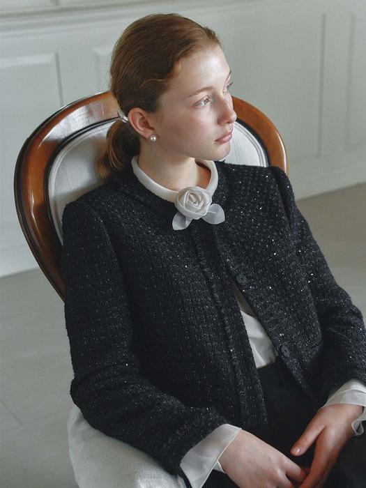 BASTIAN Spangle tweed jacket (Black)