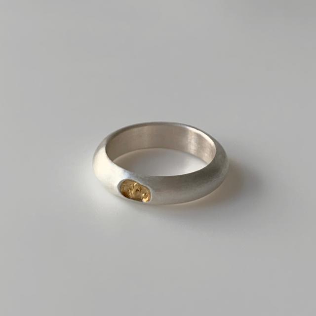 [아몬즈 단독] Crater (14K 포인트 엥게이지 실버 금 반지)