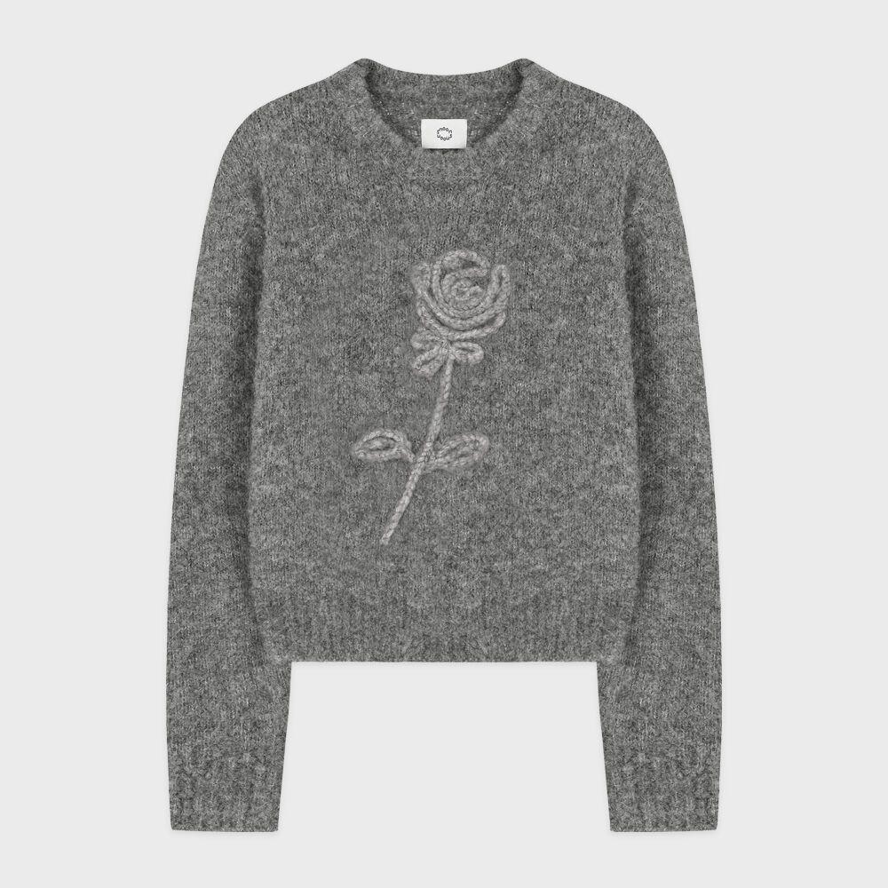 Rose Boucle Pullover Knit (Melange Grey)