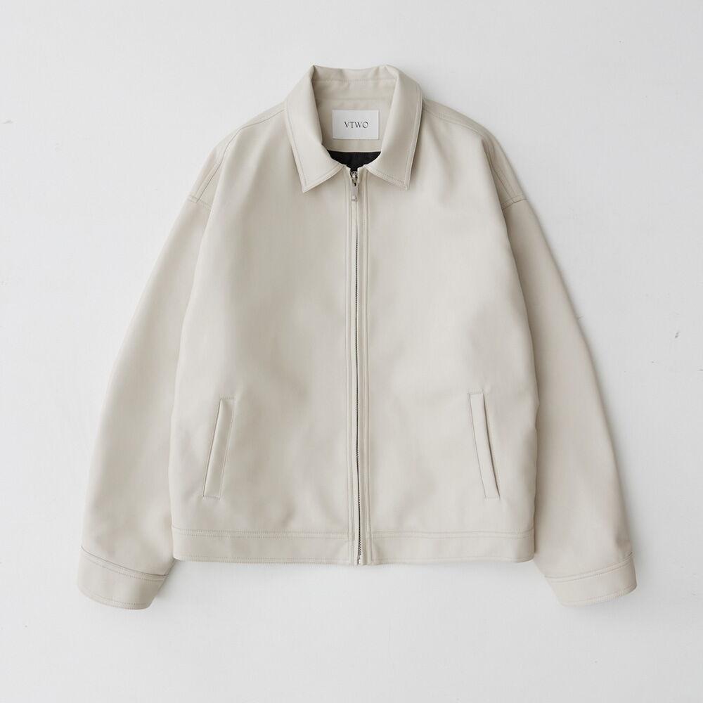 442 비건레더 빈티지 싱글자켓_크림