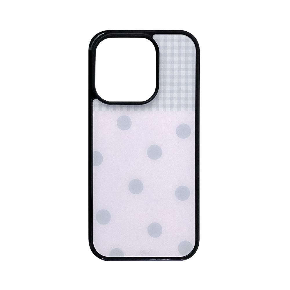 DOT PATCH PHONE CASE PINK (black bumper)