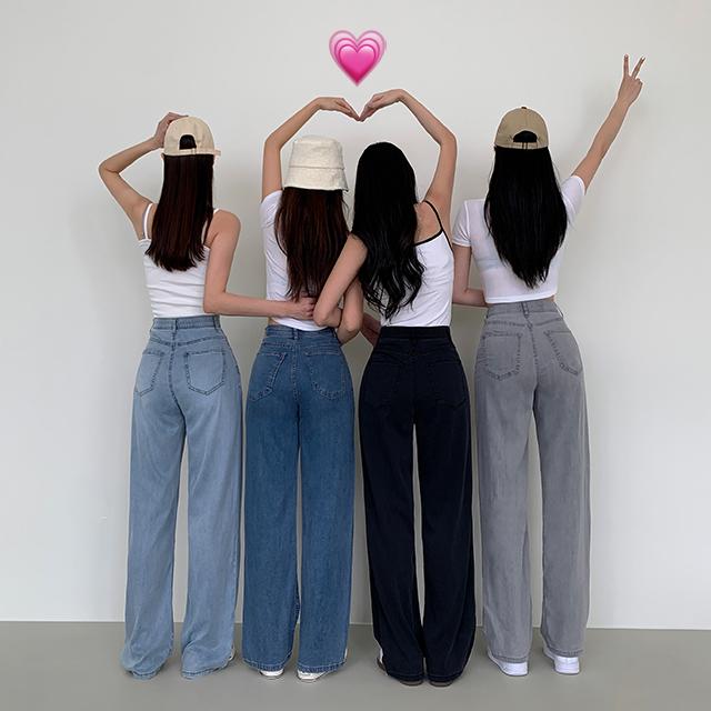 조이조이 [주문폭주/여름데님❣️] 라이닝 텐셀 히든밴딩 와이드 데님 팬츠 바지 청바지