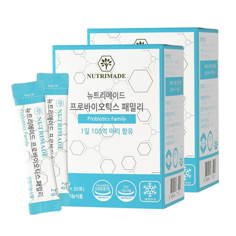 [1+1] 뉴트리메이드 프로바이오틱스 패밀리 100억보장 생유산균 신바이오틱스 포스트바이오틱스