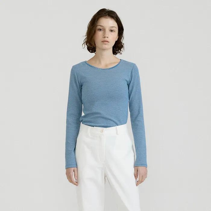 Stripe Boat Neck T-Shirt (2color)