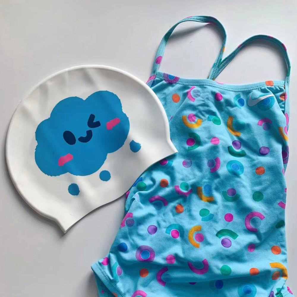 럭키풀 귀여운 구름 수모 실리콘 수영모 : 리틀라임샵