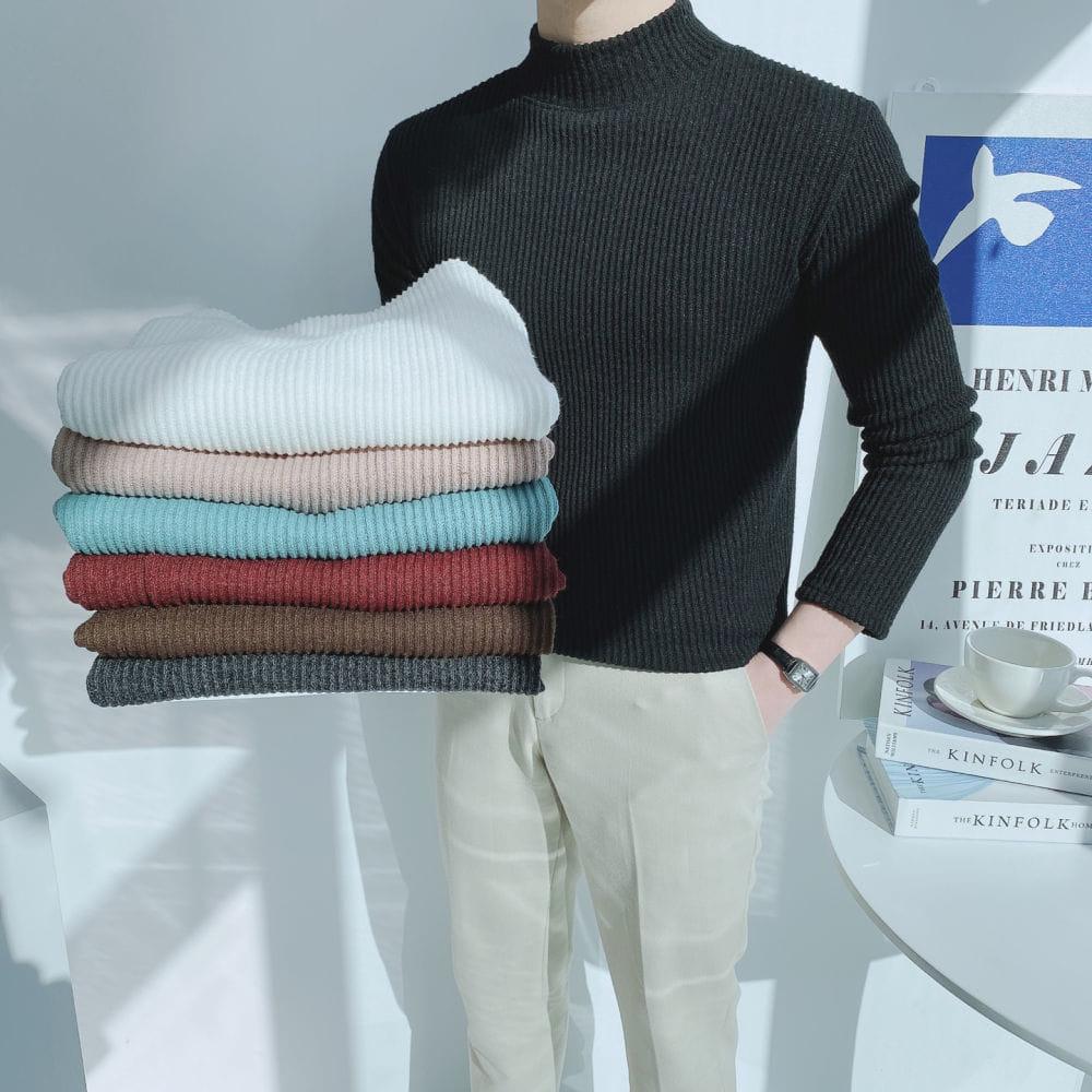 1+1 이브 기획 스판 골지 반폴라 니트 2890