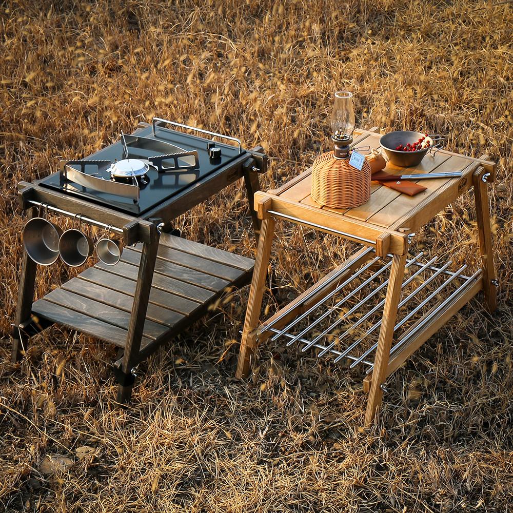 캠핑 버너테이블 우드 원버너 플레이트버너