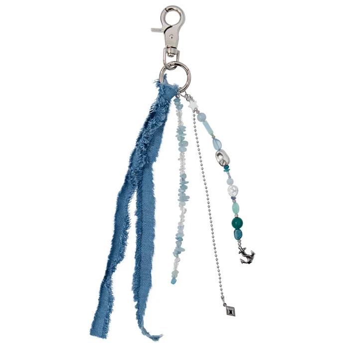 OCEAN BEADS MIX ANCHOR KEYRING [BLUE]