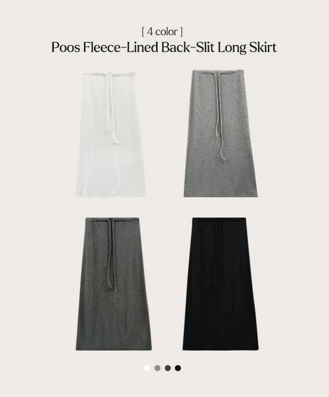 [⛄겨울신상] 언유즈얼리 푸스 기모 뒷트임 롱스커트 (4color)레이어드/밴딩롱치마/밴딩치마/끈스커트/쭈리/롱치마/트임스커트/골지스커트