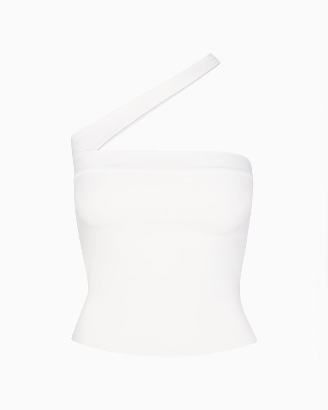 Sleek Stretch Tube Top | Bright White - S