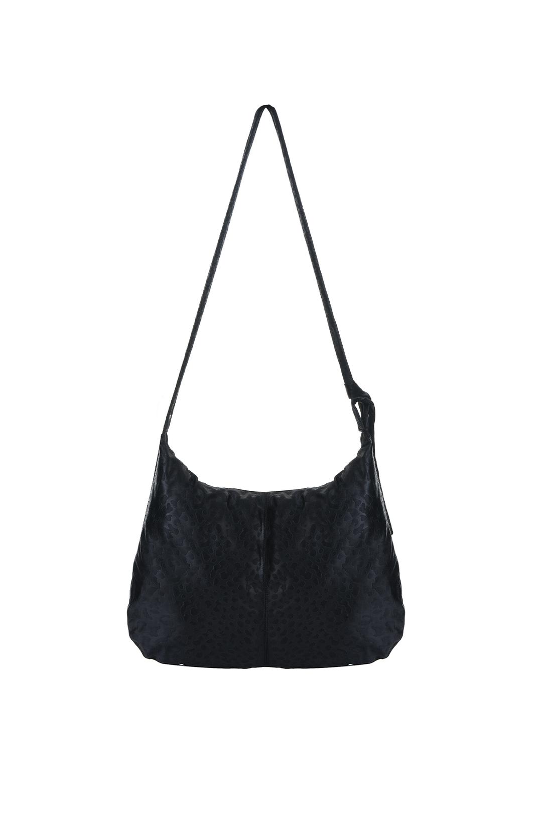 METAL LOGO SOFT HOBO BAG BLACK