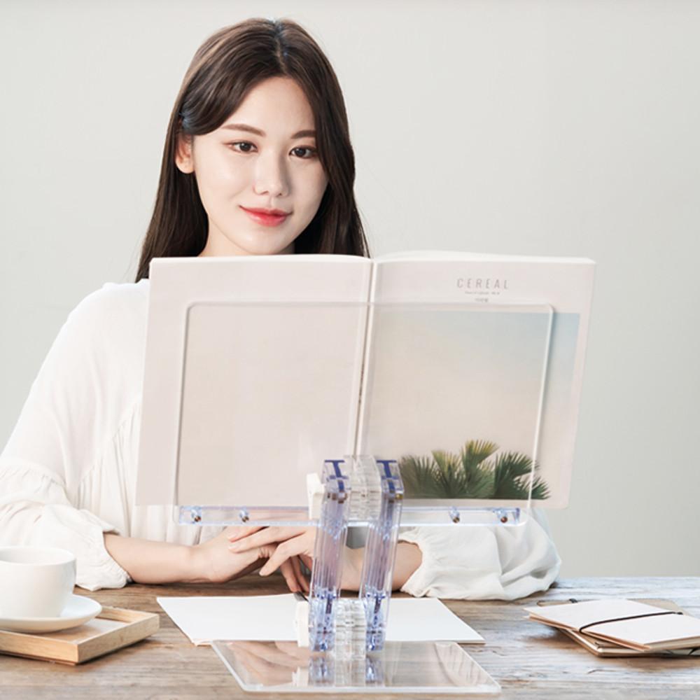 HD400 고정형 투명 높이조절 북스탠드 책받침대 NASO 나소독서대