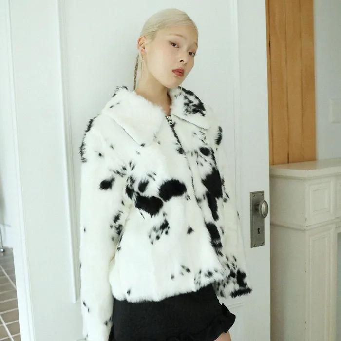MILK COW FUR JACKET(WHITE)