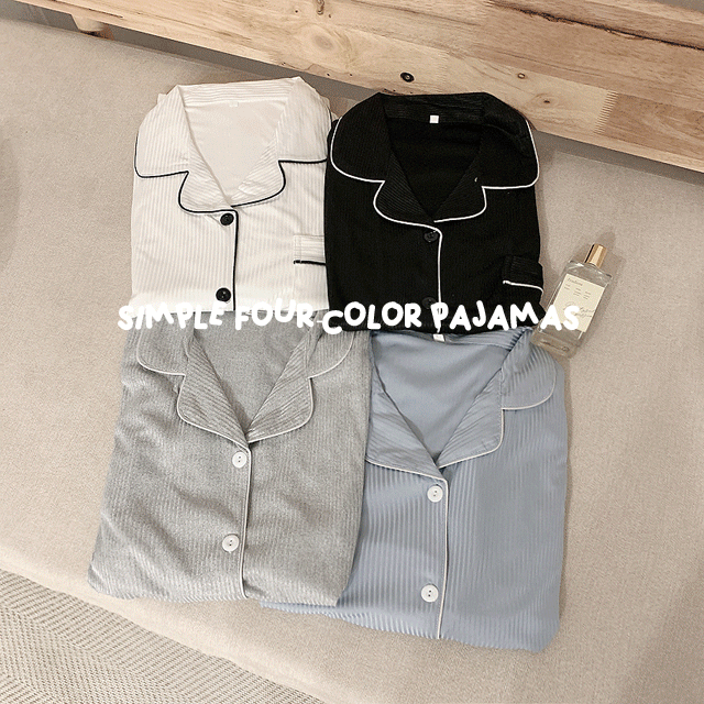 🚀[인기상품/4컬러] 심플 무지 잠옷 파자마 상하세트