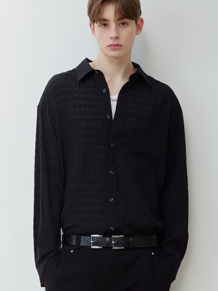 VINTAGE SEERSUCKER CHECK SHIRT BK