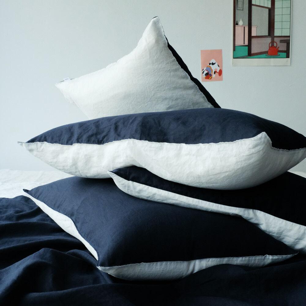 연 리넨 베개커버 (진곤/하양)