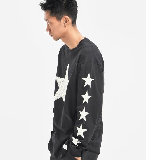 STARS LONG SLEEVE  CHARCOAL