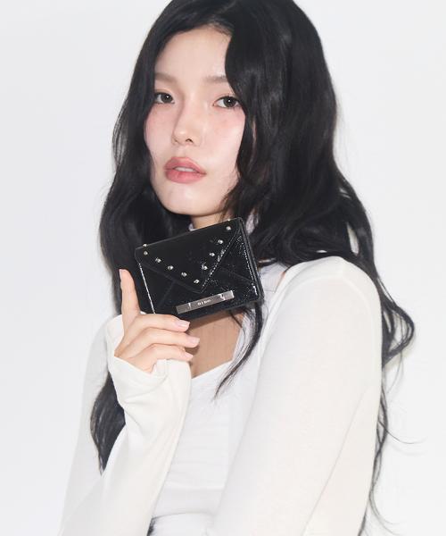 레터 폴드 카드 지갑 블랙