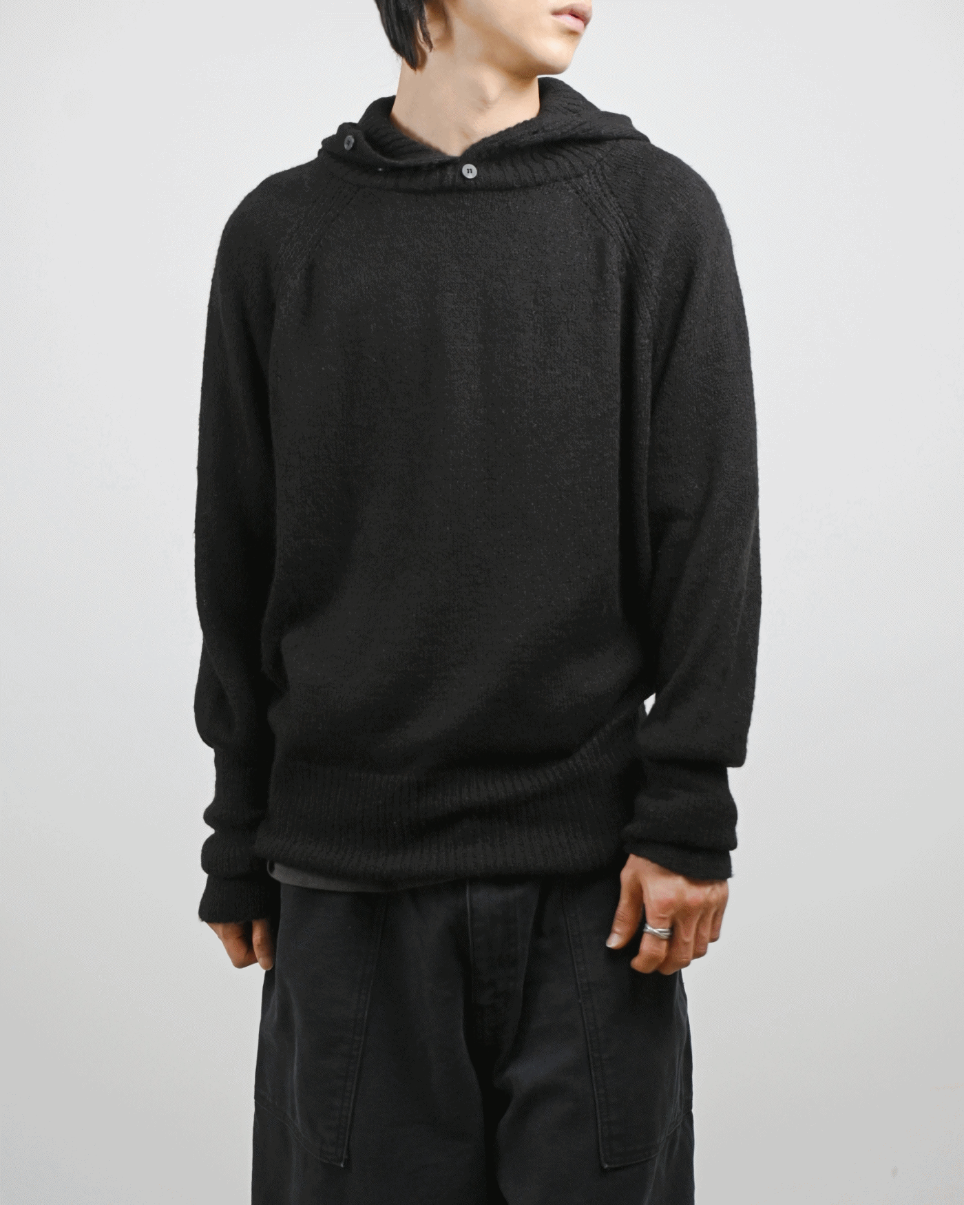 mohair baraclava hood knit