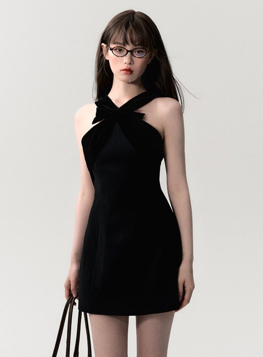 스위트 콘텐츠 보우 드레스  - 블랙 프리세일 / M
