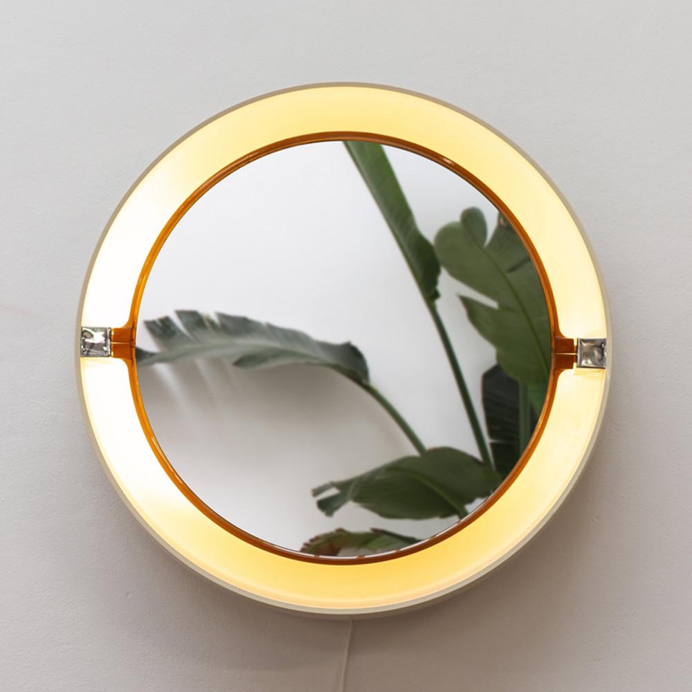 알리버트 1970년 빈티지 LED 조명 거울 미드모던센츄리 디자인 카페 화장대 화장실거울