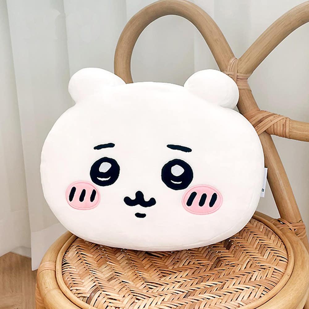 먼작귀 치이카와 얼굴 쿠션 27cm 낮잠 등받이 차량용 캐릭터 굿즈 인형