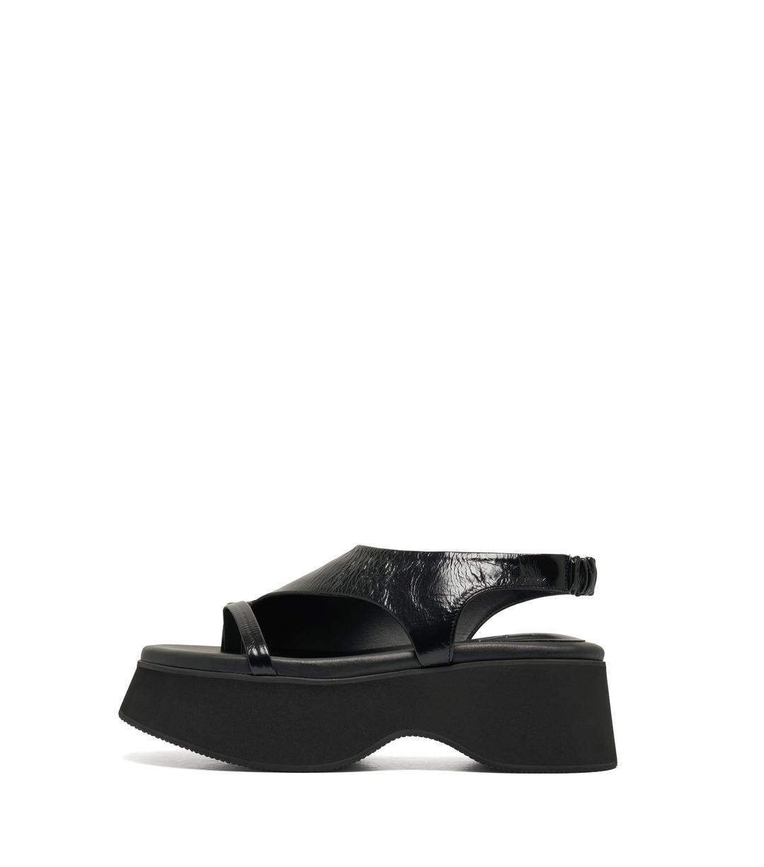 Wave Platform Flipflop glossy black