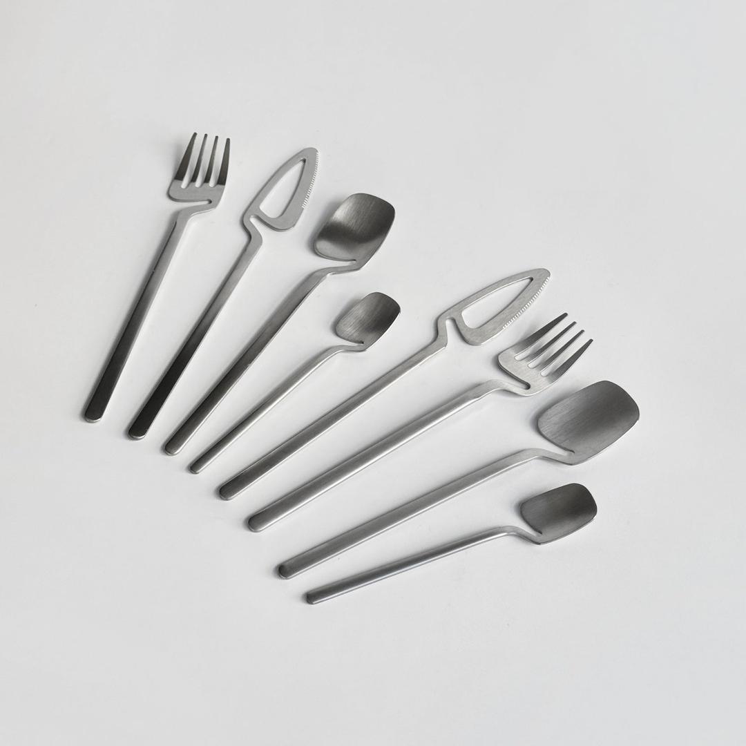 Minimalist Stainless Steel Flatware Set - Set of two