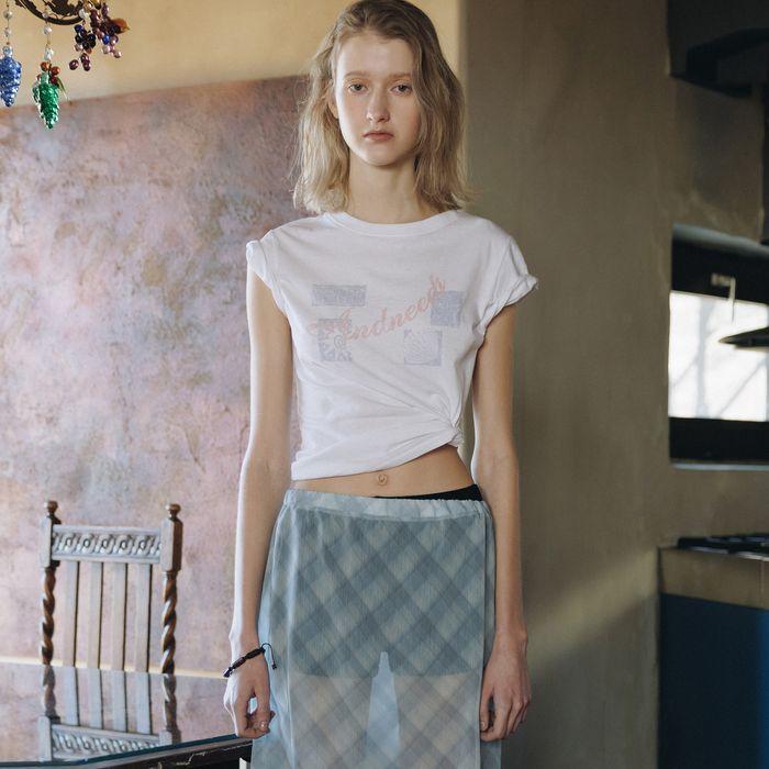 Shell crop tee (white)