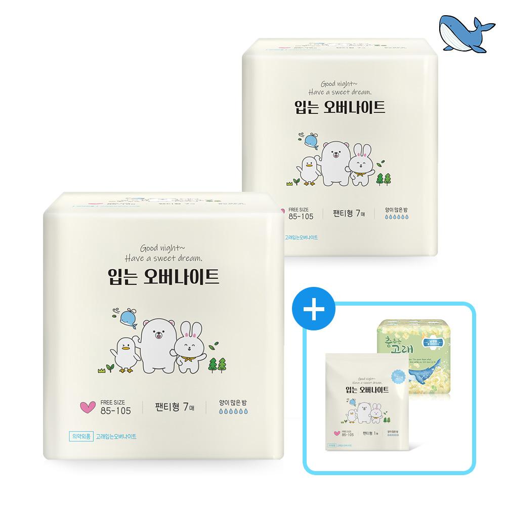 춤추는고래 대용량 입는 오버나이트 팬티형 7P x 2팩 /14매