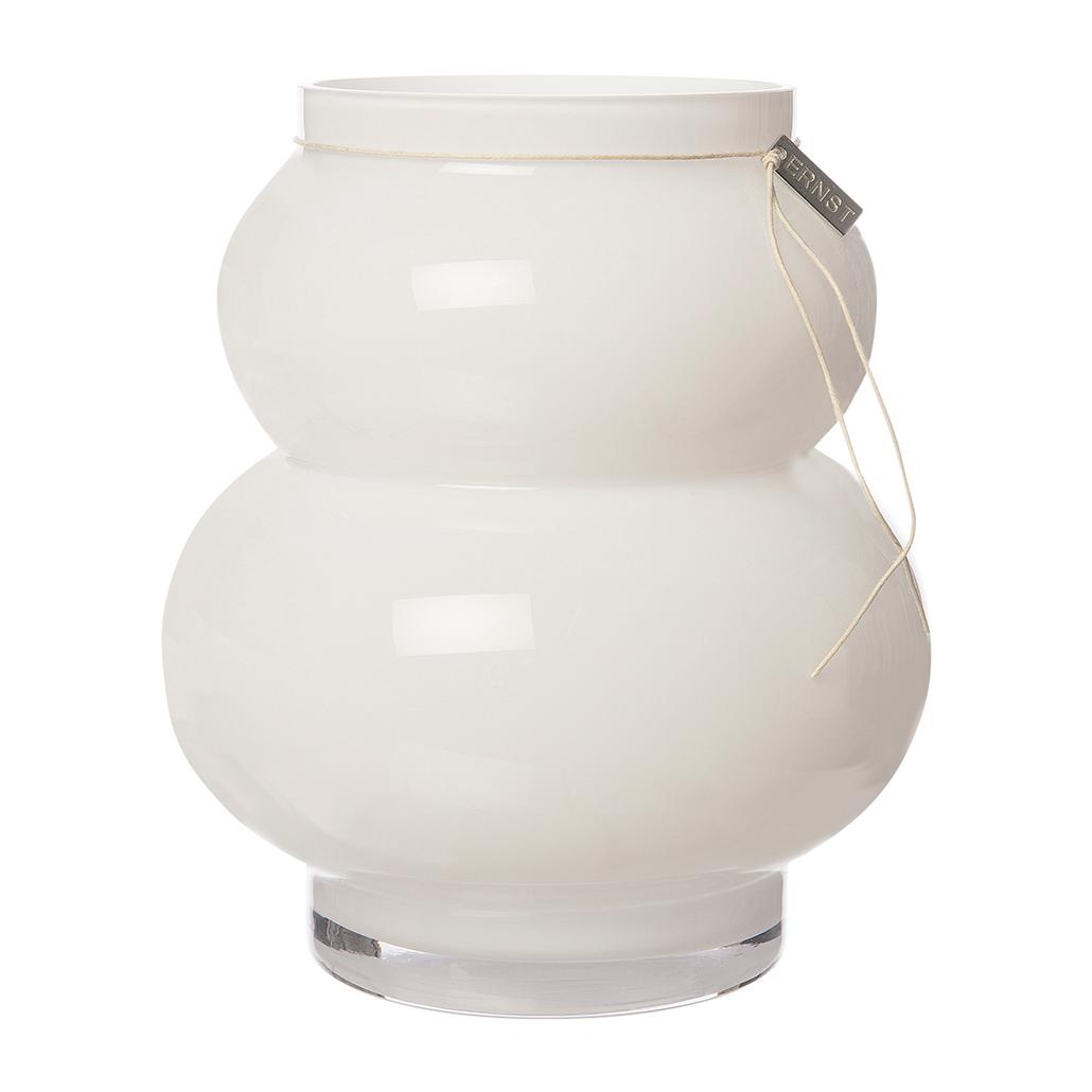 글라스 화병 커브드 21.5 cm, White