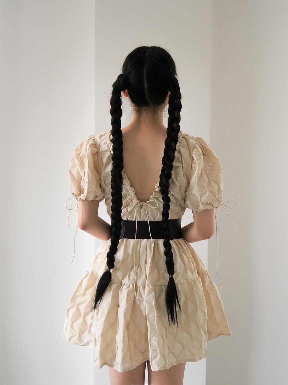 Lepus texture puff dress