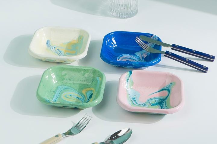 뉴마블 법랑 캠핑 플레이트 스퀘어 접시 (11cm)