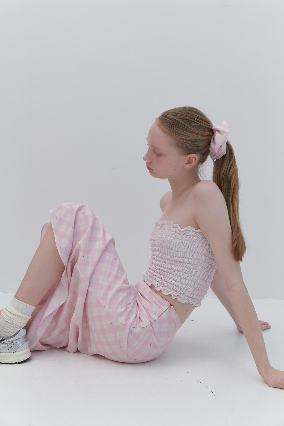 Lazy Print Tube Top (Pink)