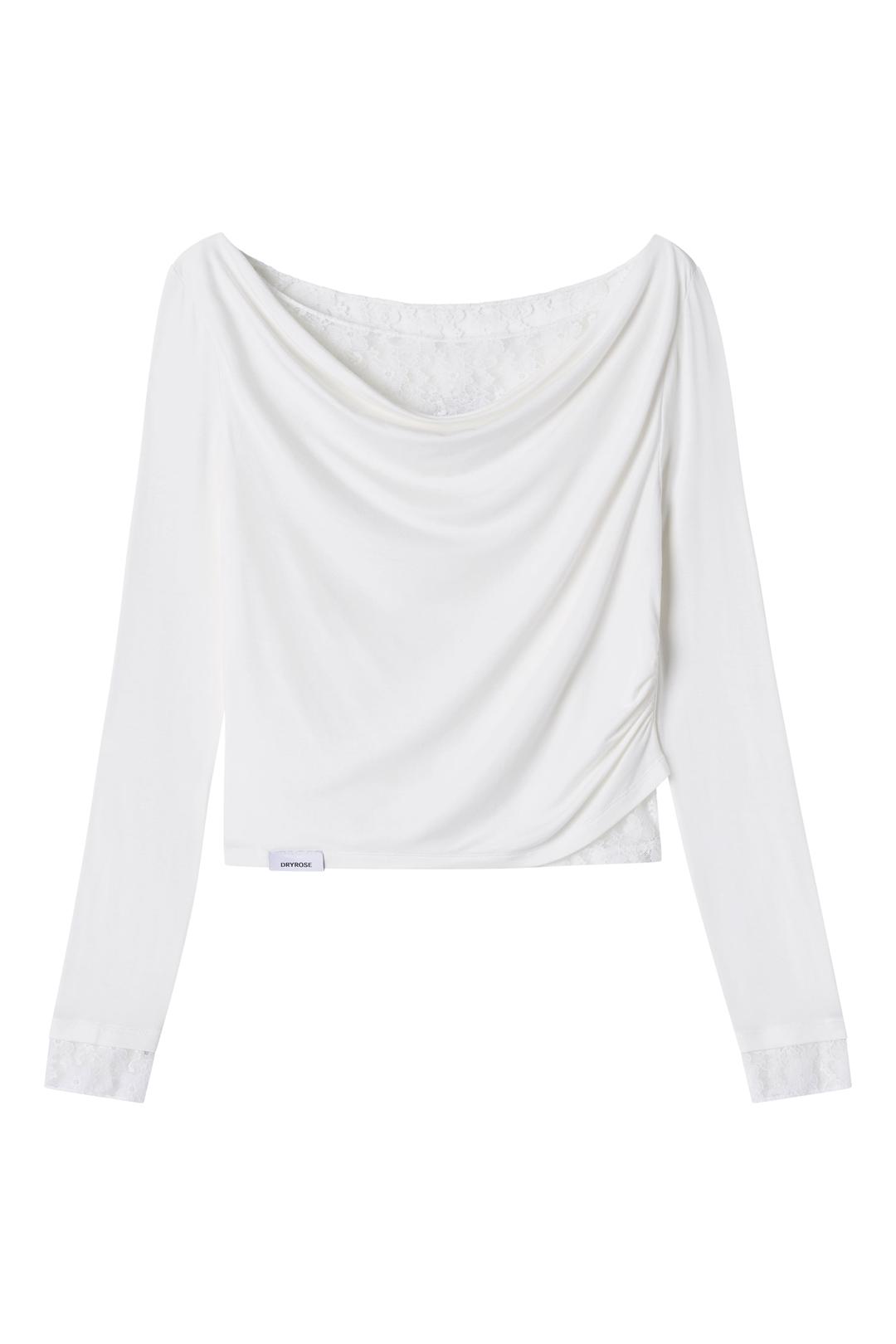 DRAPED LACE TEE (IVORY)