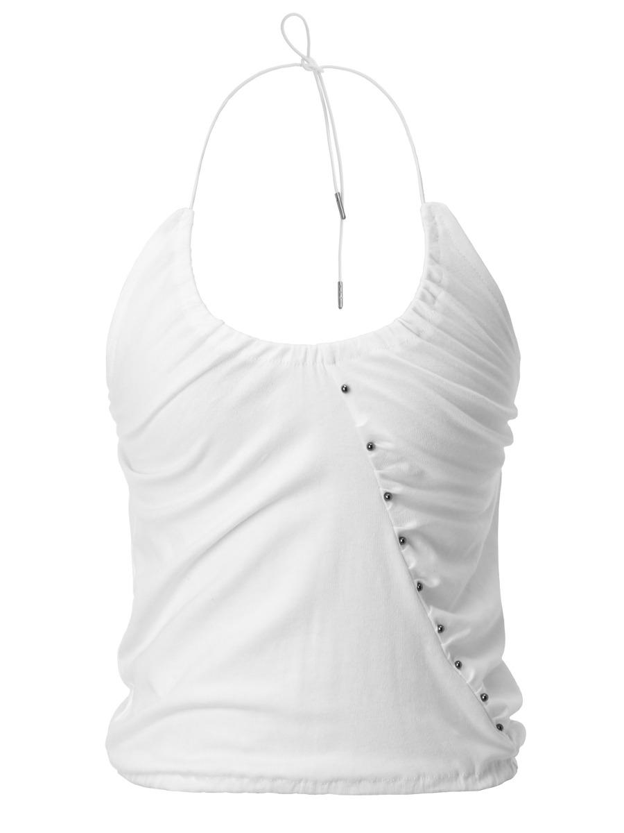 [INEGI] Stud String Halter Top (white)