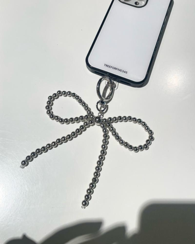 [당일발송] SILVERBALL RIBBON KEYRING 실버볼 리본 키링 / 트리포파이브345