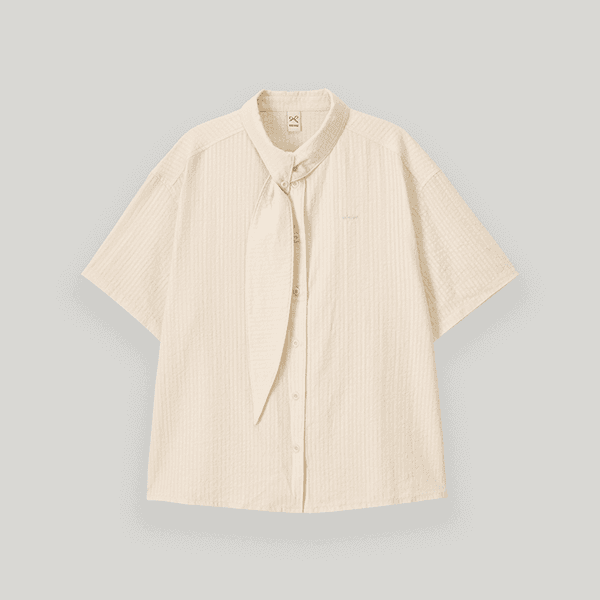 Ivory Tie Over-Fit Shirts